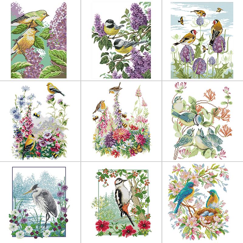 Embroidery Job - Birds and Flowers Series Joy Sunday