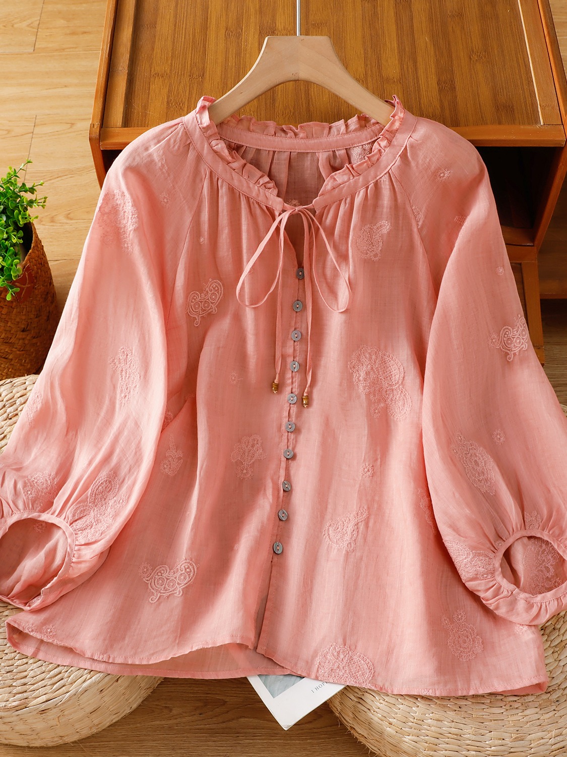 Embroidery Artist - Lightweight Loose Cotton Linen Sun Protection