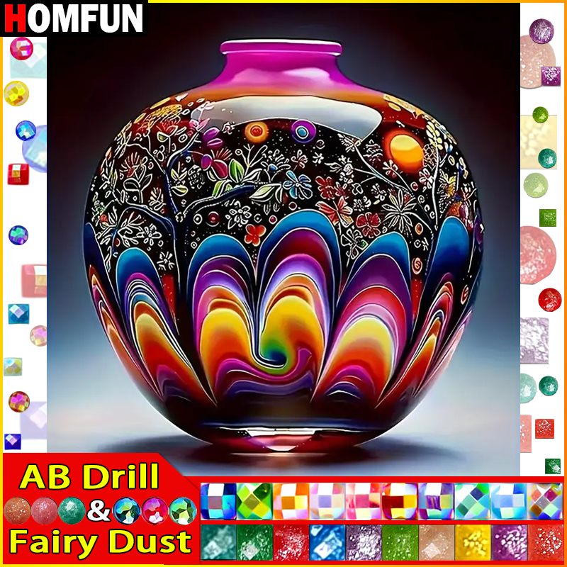 Embroidery Roll Pattern - HOMFUN Fairy Dust AB Full Diamond