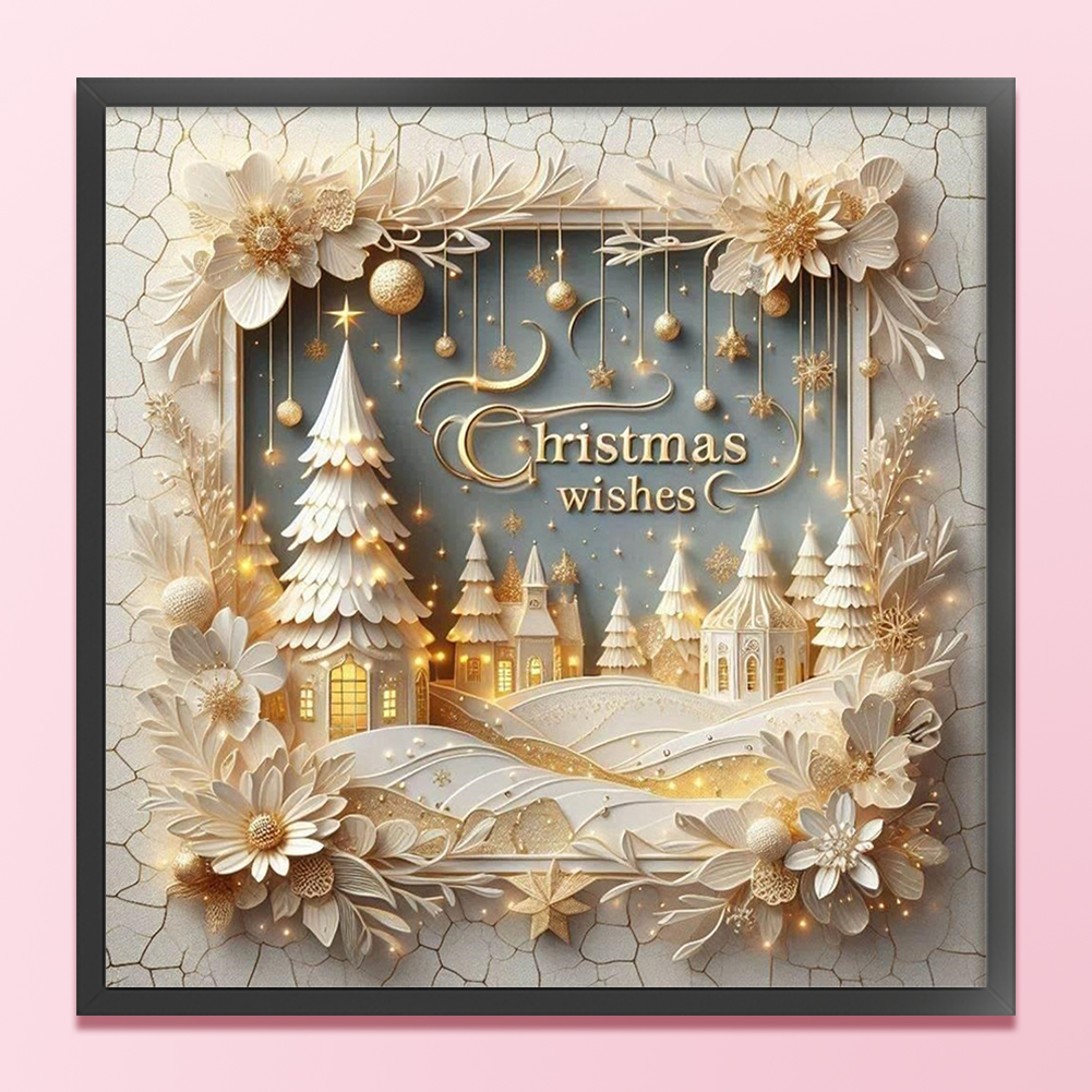 Embroidery Xmas Decorations - Xmas Printed Cross Stitch Kit 40x40cm