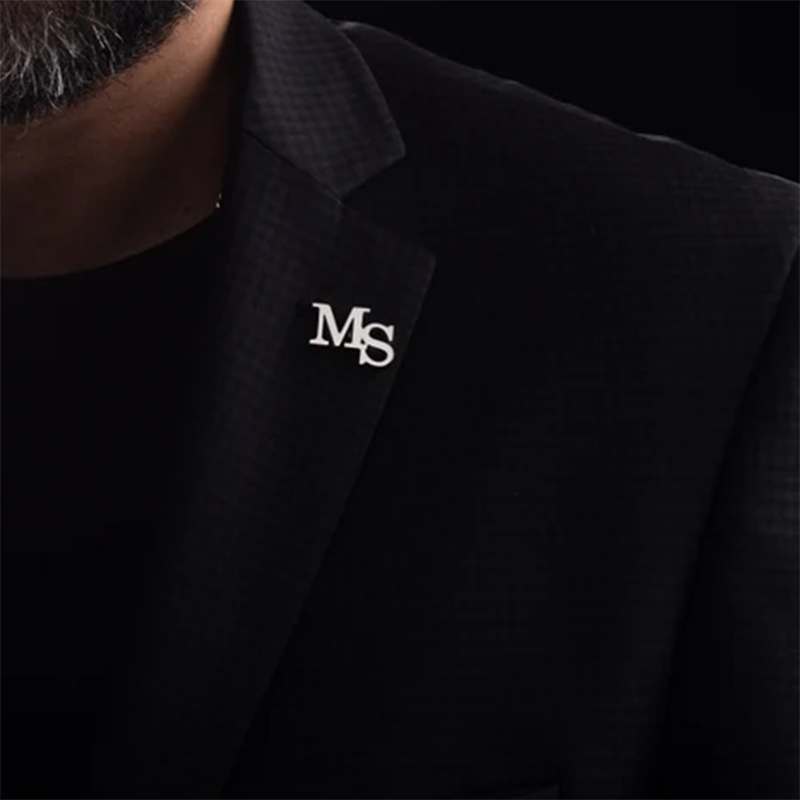 Embroidery Letter M - Fashion Name Initials Customized Brooches Steel