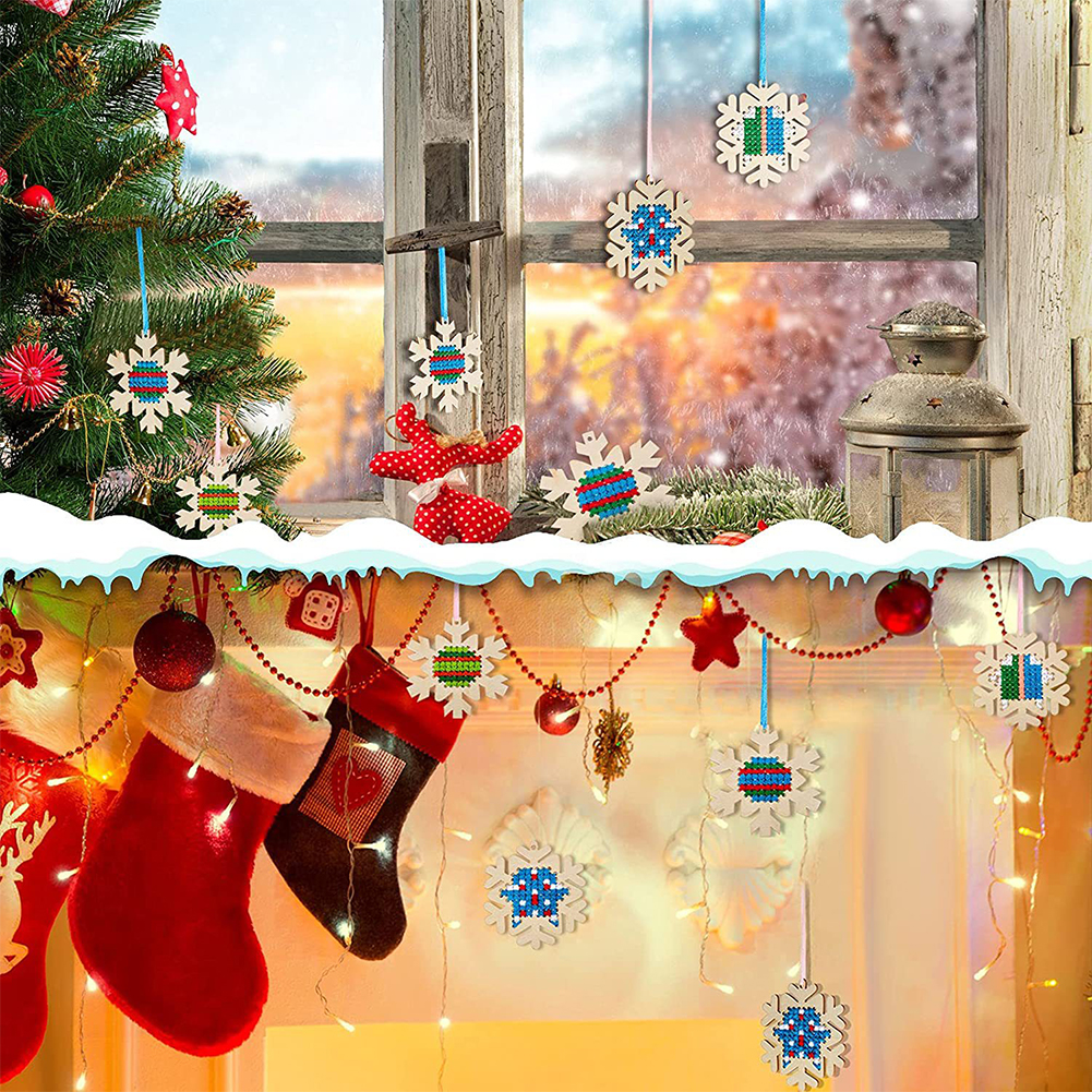 Embroidery Xmas Decorations - Cross Stitch Hanging Pendant Gingerbread Man