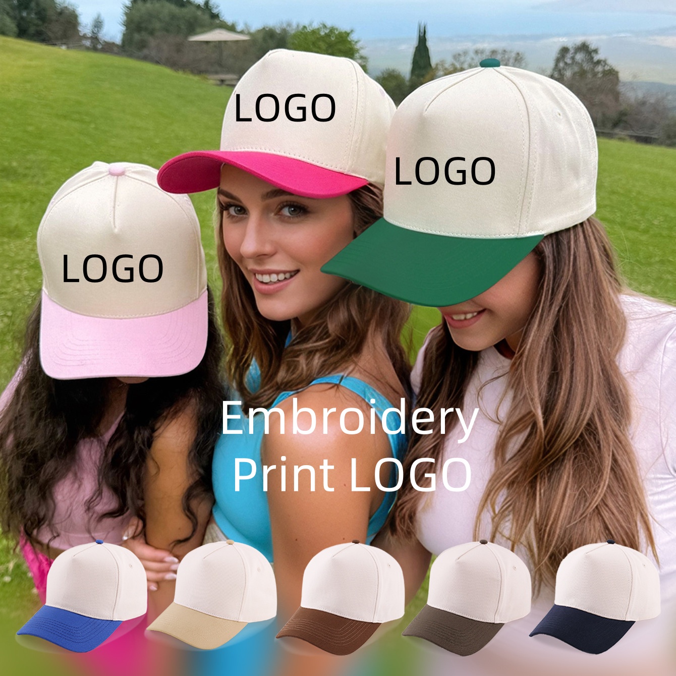 Embroidery Design Logo - 5Panel Unisex Custom Embroidery Trucker Hat