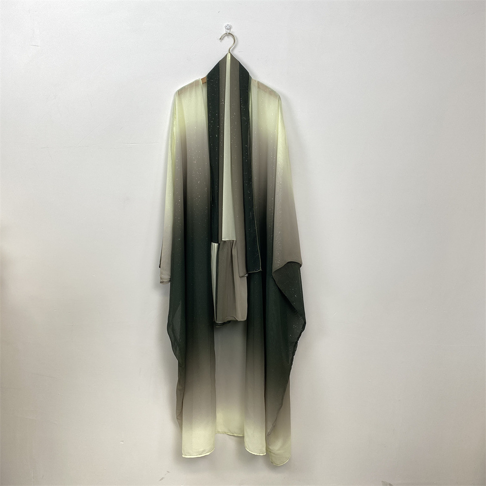 Embroidery Kebaya - Dubai Luxury Shiny Gradient Color Abaya