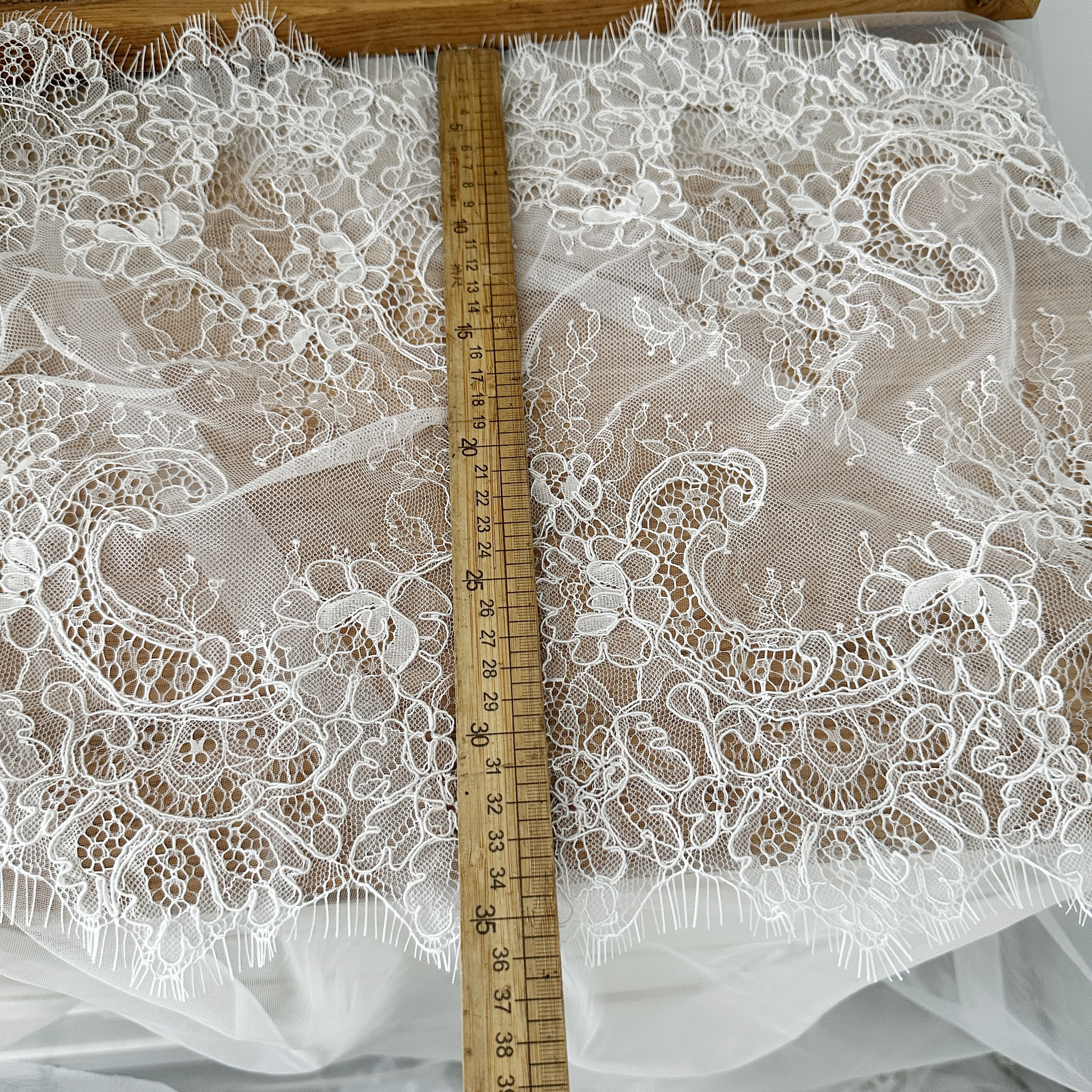 Embroidery Veil - 3 yards hand cord Alencon Lace