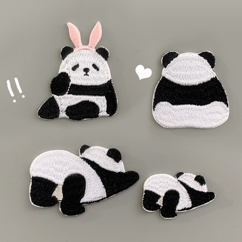 Embroidery Artist - Cute Cartoon Panda Embroidery Patch Iron