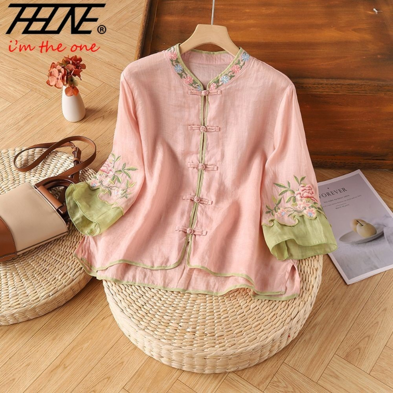 Embroidery Baju - THHONE Embroidery Blouse Shirt Women Clothes