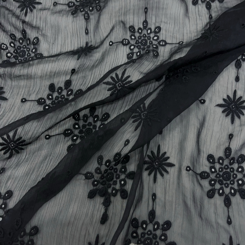 Embroidery Knot - Black Semi Transparent Hollow Chinese Knot