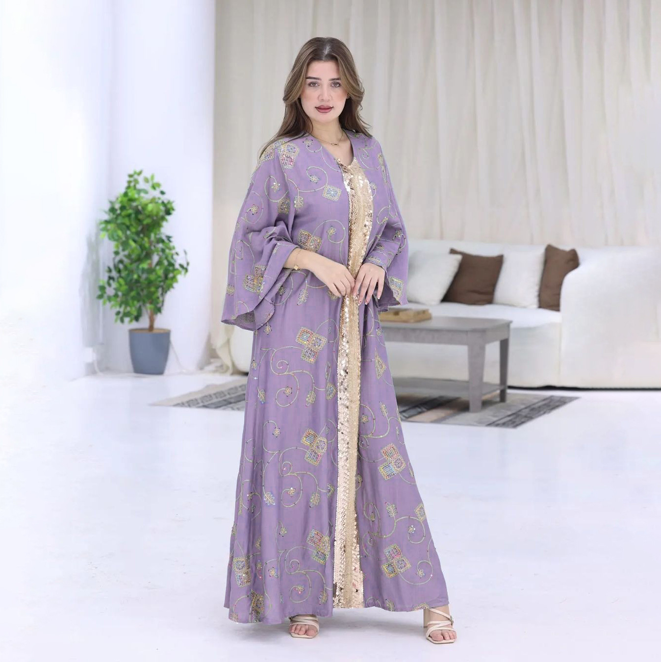 Embroidery Kebaya - 2025 Eid Ramadan Muslim Dress Women
