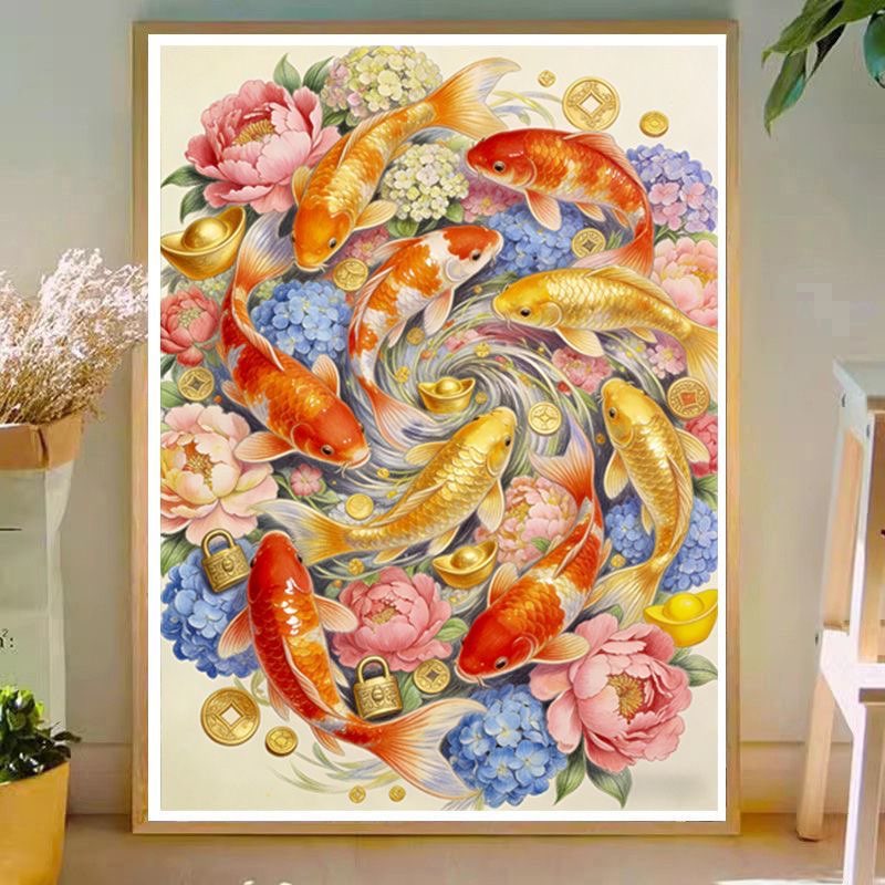Embroidery Job - Goldfish 9CT 11CT Embroidery DIY Chinese