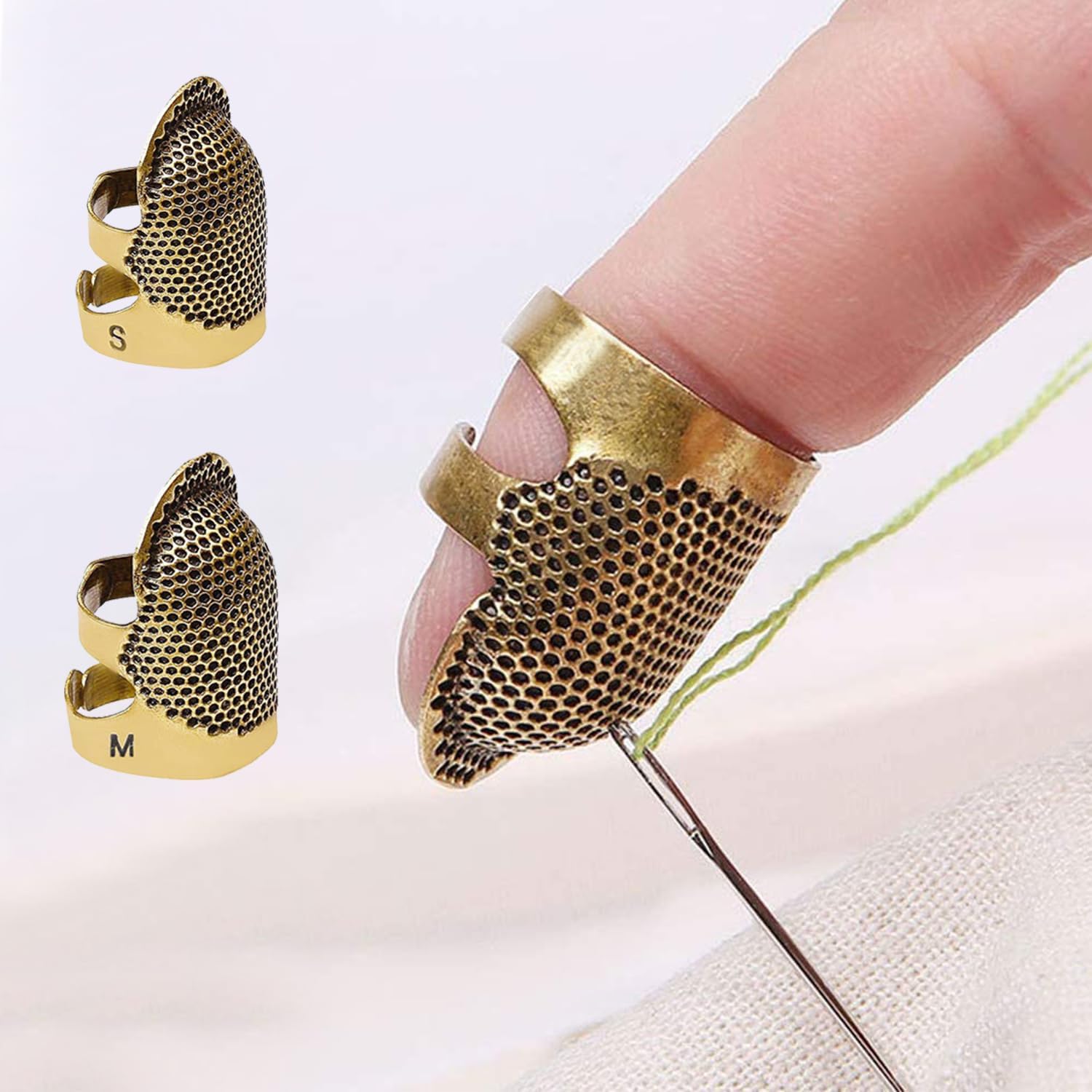 Embroidery And Quilting - Adjustable Metal Sewing Thimbles S+M –