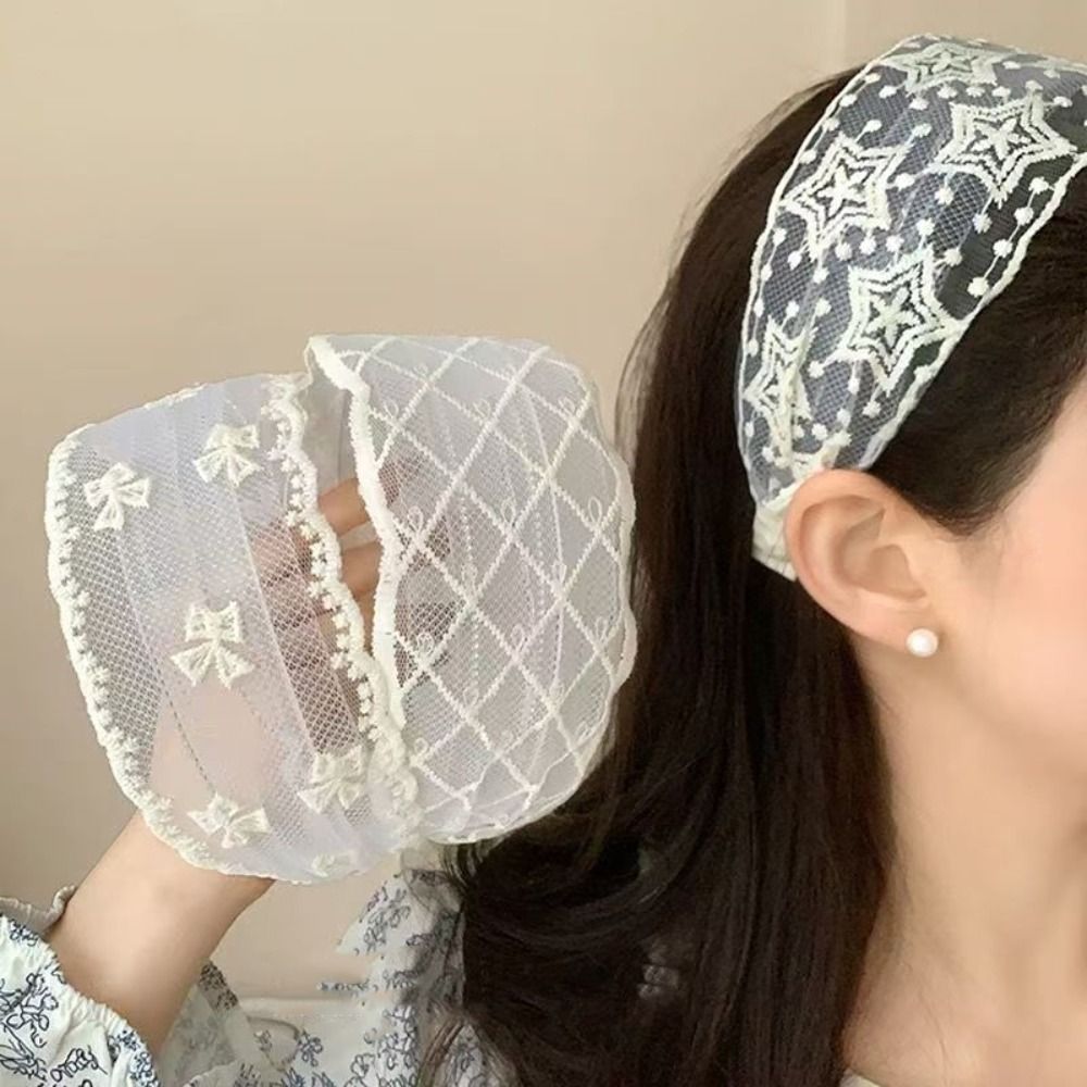 Embroidery Hooping - Temperament Korean Style Embroidery Lace Headband