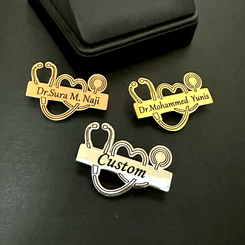 Embroidery Names - Custom Healthcare Worker Doctor Brooch Can