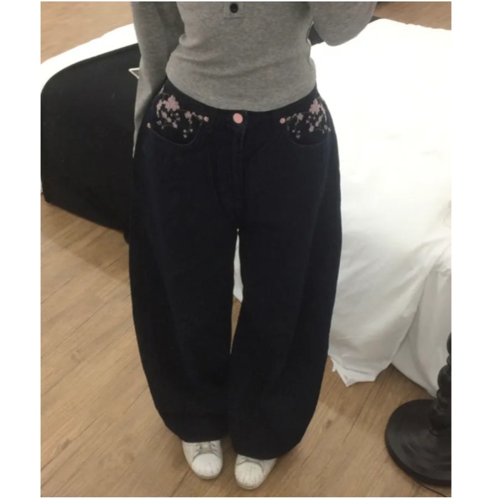 Sakura Embroidery Loose Scythe – Embroidery Jeans Sakura recenzja i cena