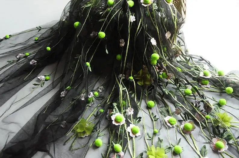 3D chiffon flower pompom embro – Embroidery Veil recenzja i cena