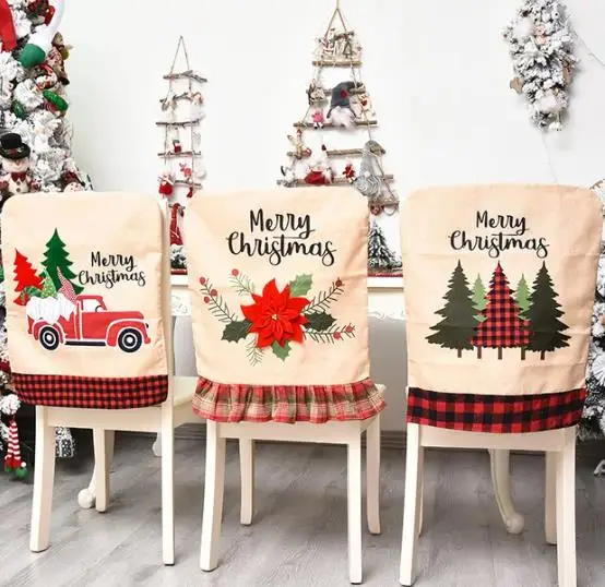 4/6/8pcs Christmas Chair Cover – Embroidery Xmas Decorations recenzja i cena