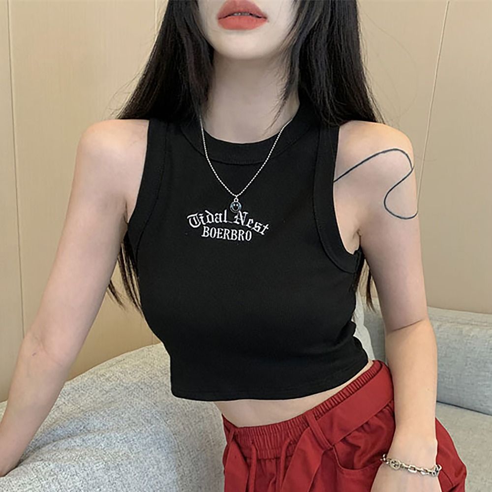 Fashion Microelastic Sleeveles – Embroidery Letter M recenzja i cena