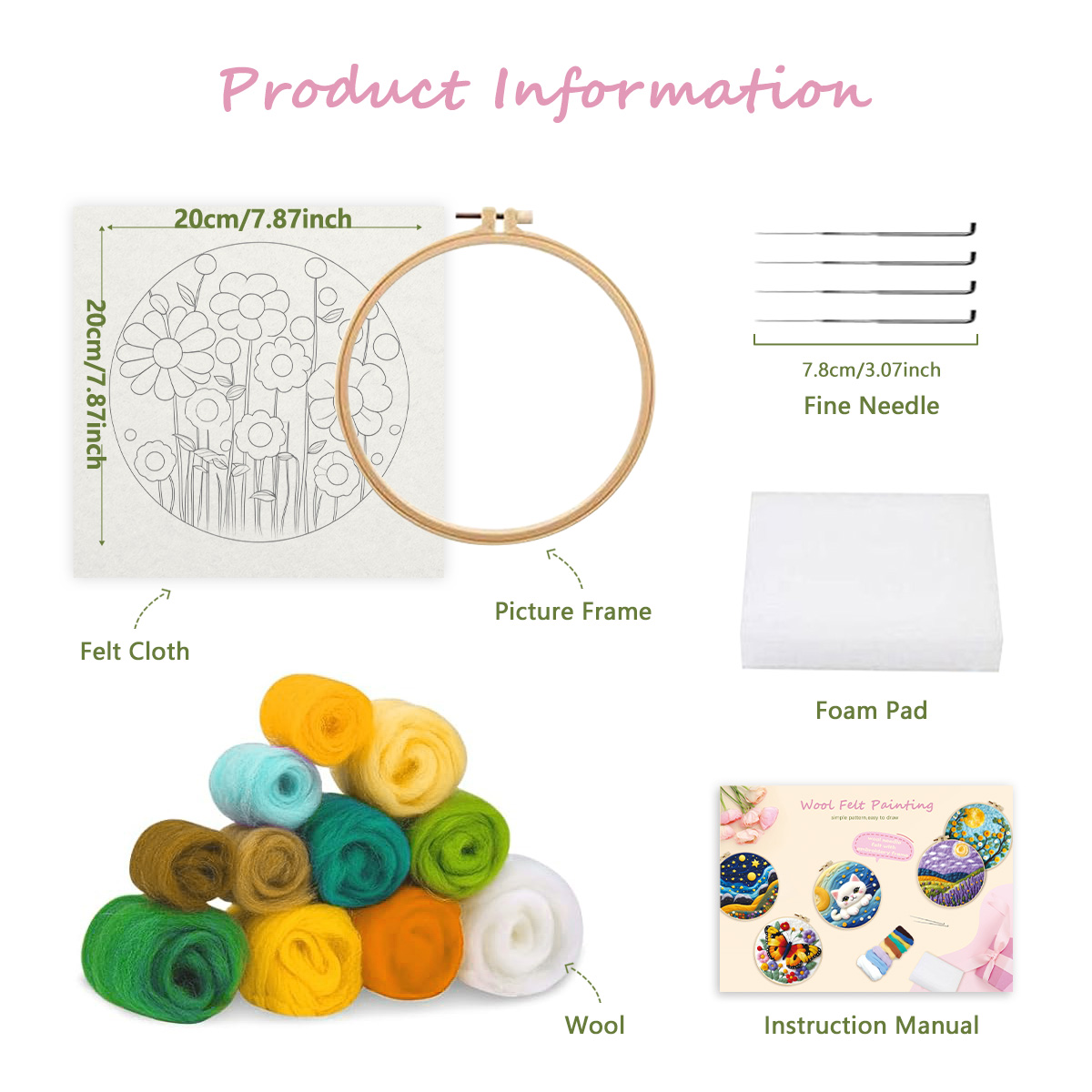 CHENISTORY Wool Painting Kits  – Embroidery Hooping recenzja i cena