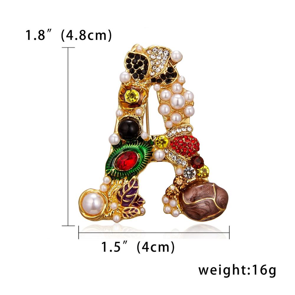 Fashion Enamel Pearl Rhineston – Embroidery Letter M recenzja i cena