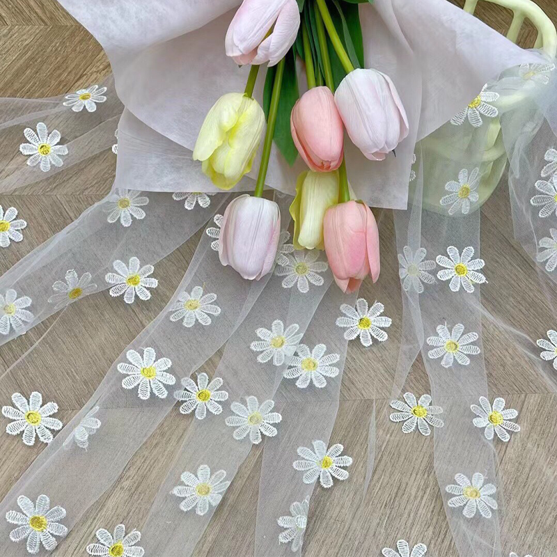 150cm Wide Daisy Embroidery La – Embroidery Veil recenzja i cena