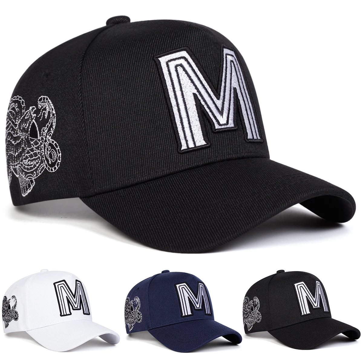 Unisex M Letter Embroidery Bas – Embroidery Letter M recenzja i cena