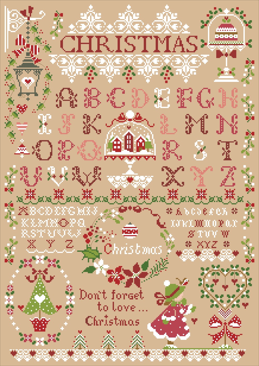 Christmas girl cross stitch ki – Embroidery Xmas Designs recenzja i cena