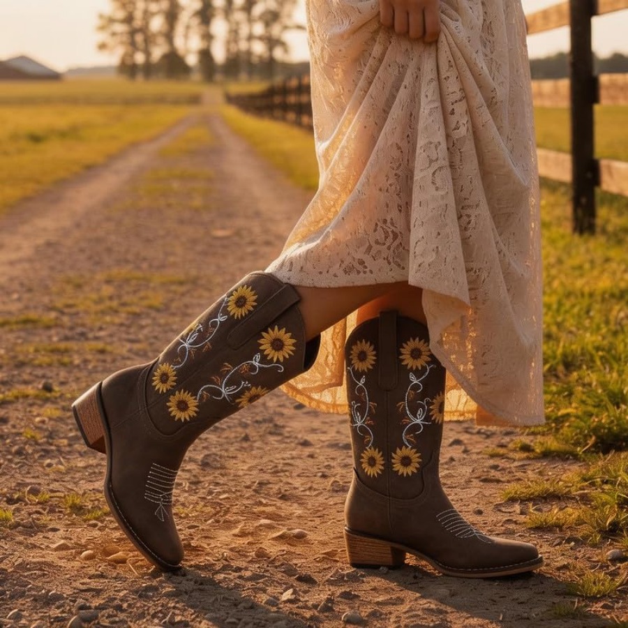 Cowboy Boots for Women Square  – Embroidery Design Free recenzja i cena