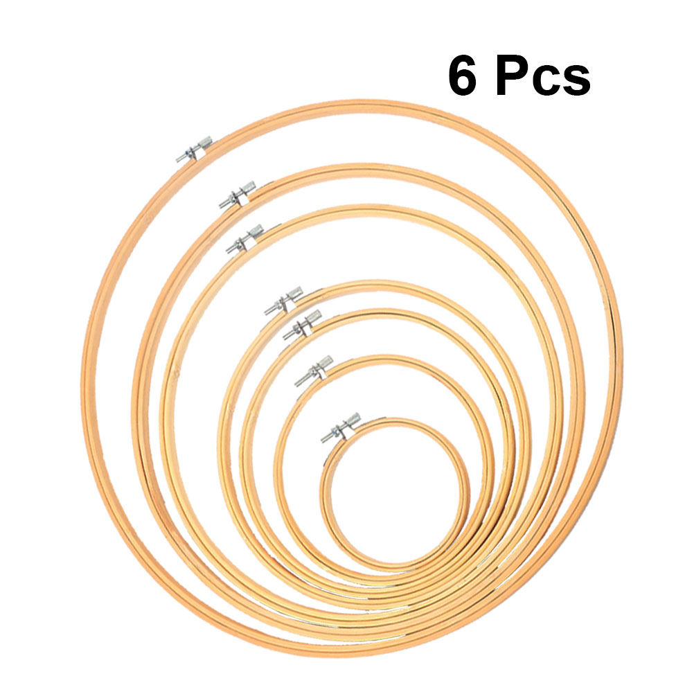 6Pcs Bamboo Cross Stitch Fixin – Embroidery Ring Sizes recenzja i cena