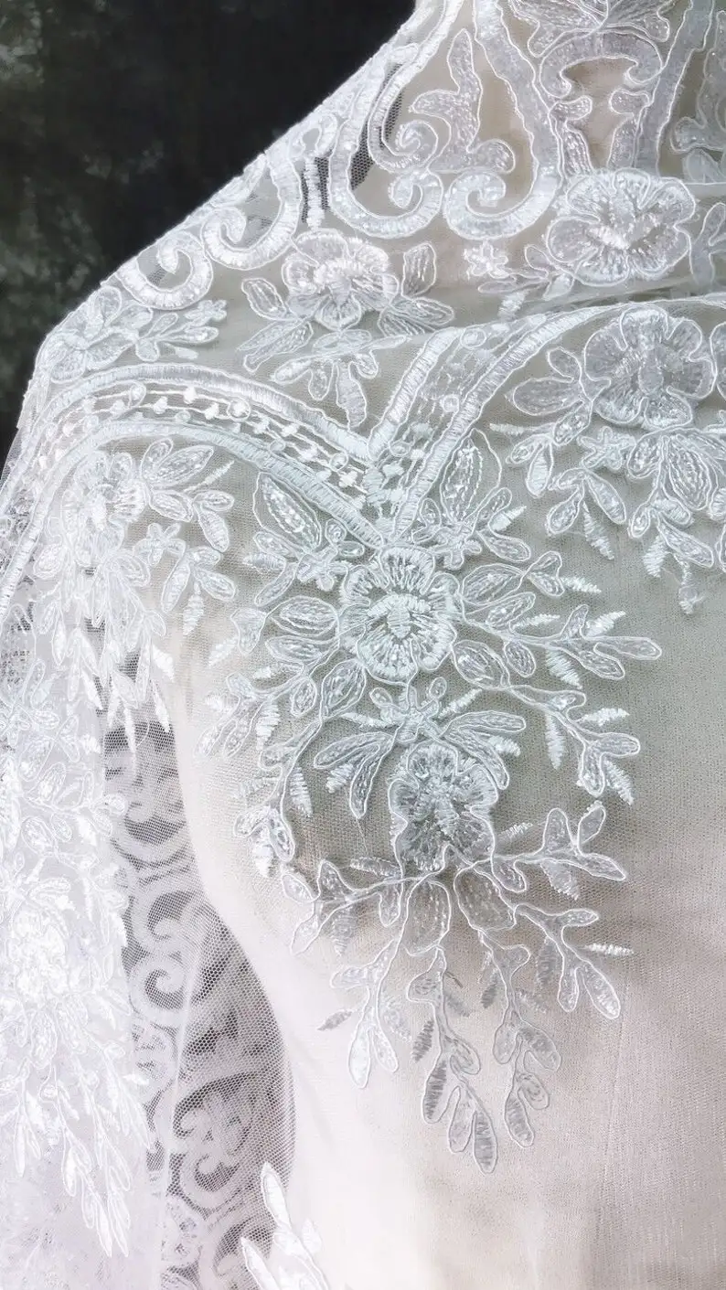 White Vintage Flower Embroider – Embroidery Veil recenzja i cena