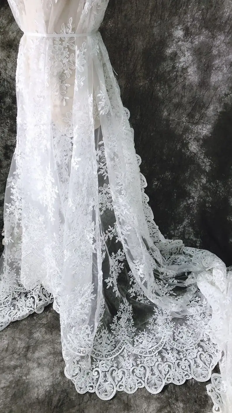 White Vintage Flower Embroider – Embroidery Veil recenzja i cena