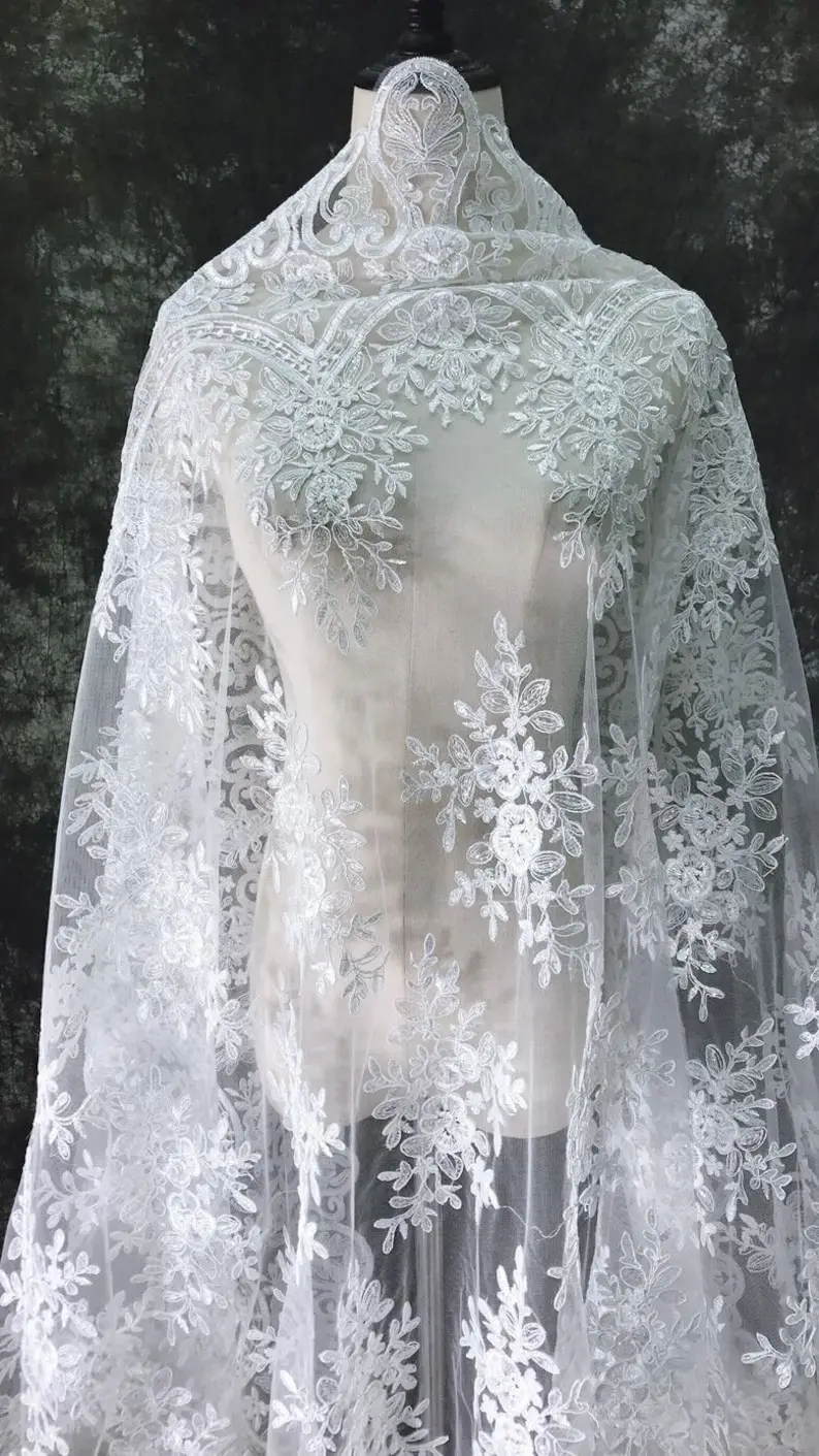 White Vintage Flower Embroider – Embroidery Veil recenzja i cena