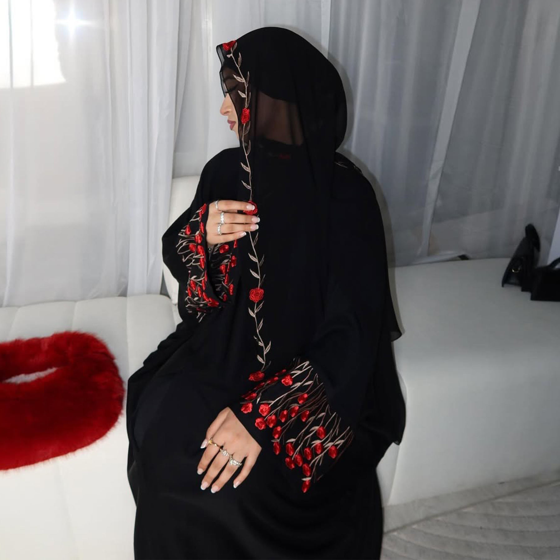 Open Abaya Dubai Embroidery Mu – Embroidery Kebaya recenzja i cena