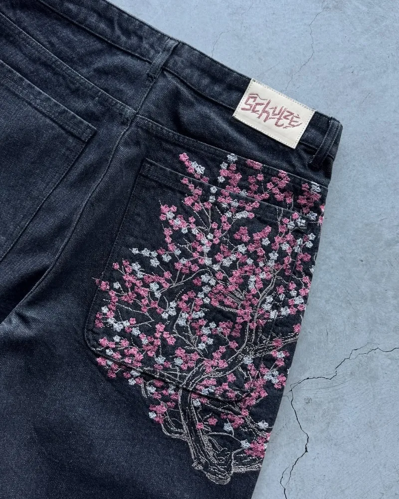 Sakura Pocket Embroidery Fashi – Embroidery Jeans Sakura recenzja i cena