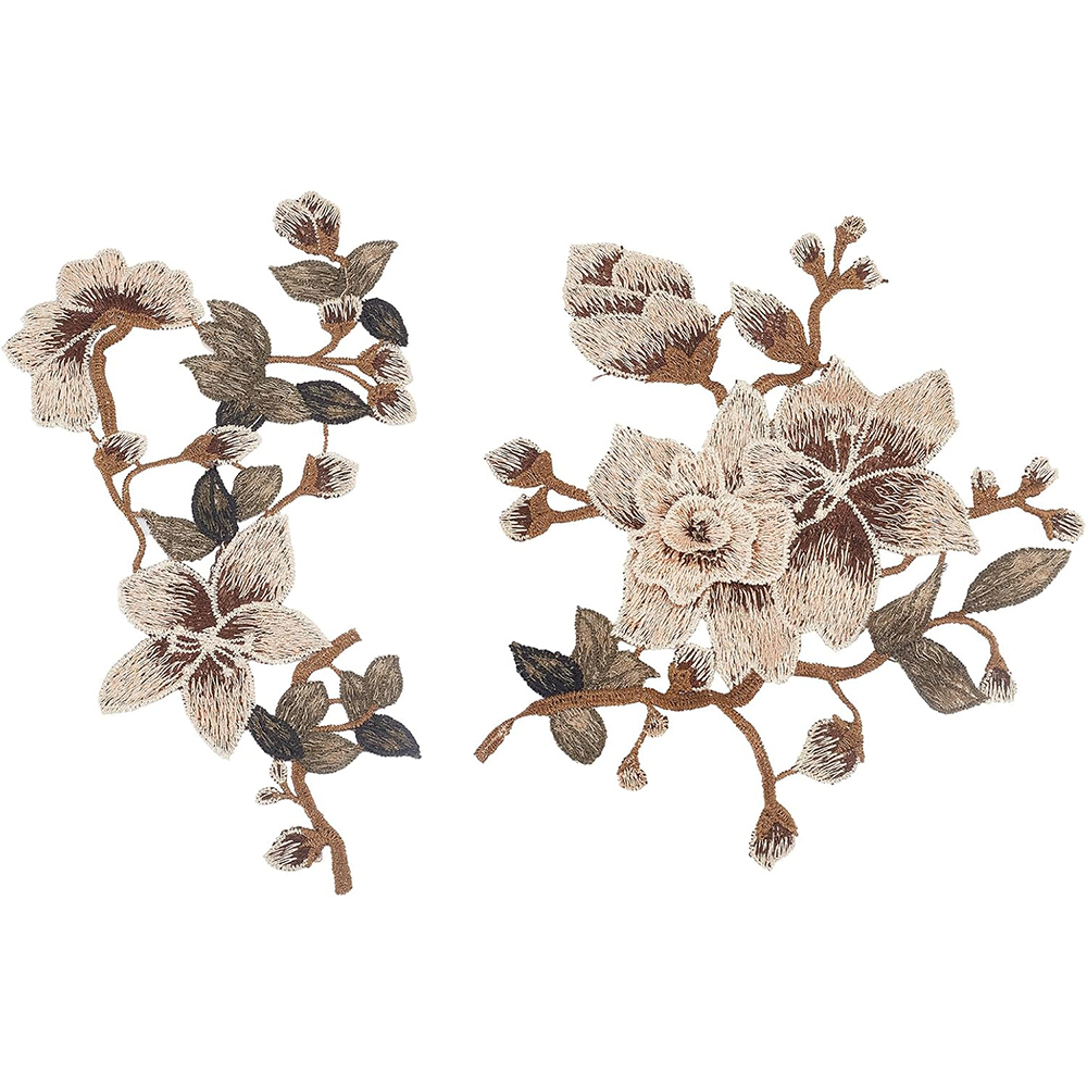 1 Pair Brown Pink Flower Embro – Embroidery Veil recenzja i cena