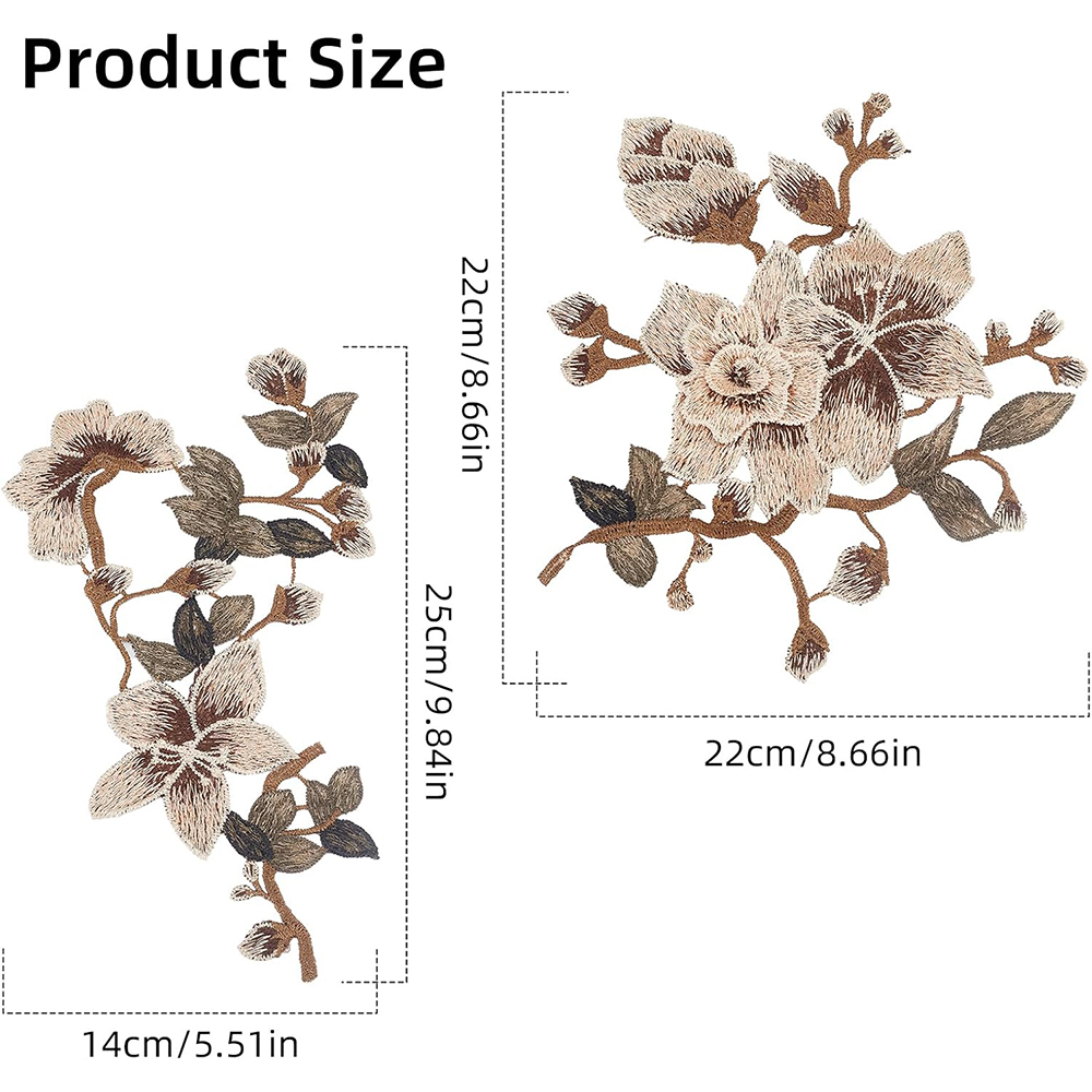 1 Pair Brown Pink Flower Embro – Embroidery Veil recenzja i cena
