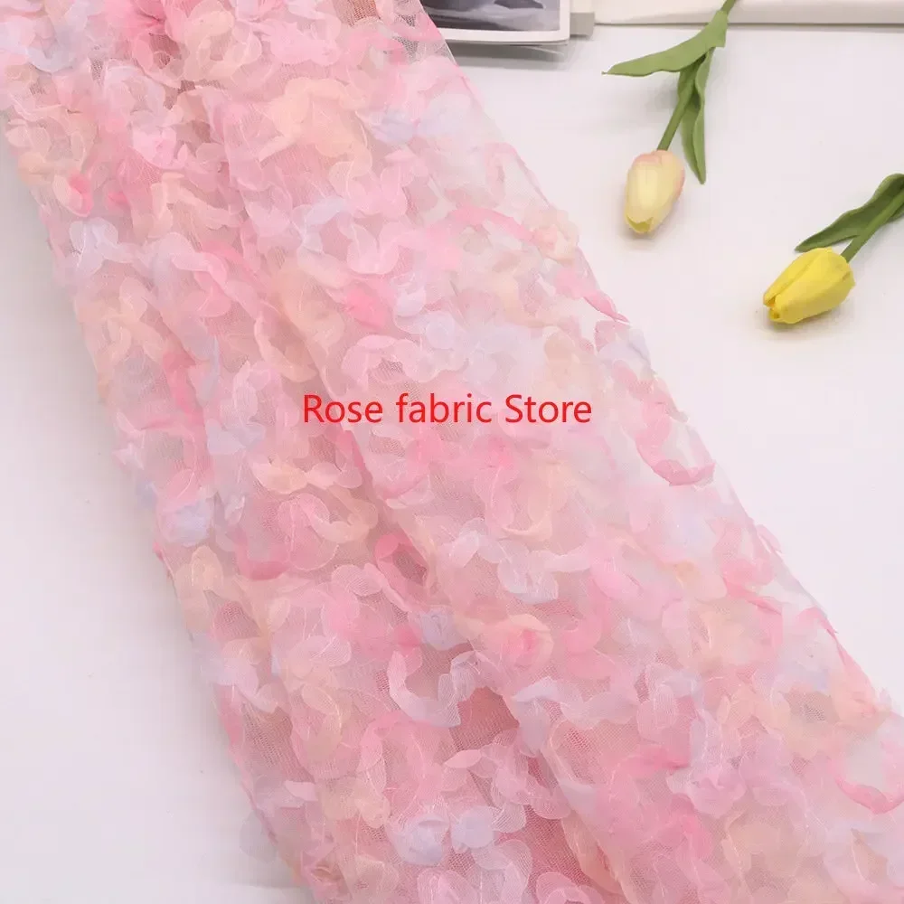 Gradient chiffon rose crochet  – Embroidery Veil recenzja i cena