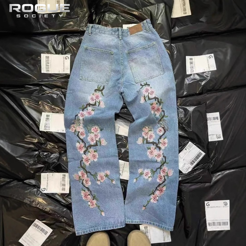 New Y2K American Retro Sakura  – Embroidery Jeans Sakura recenzja i cena