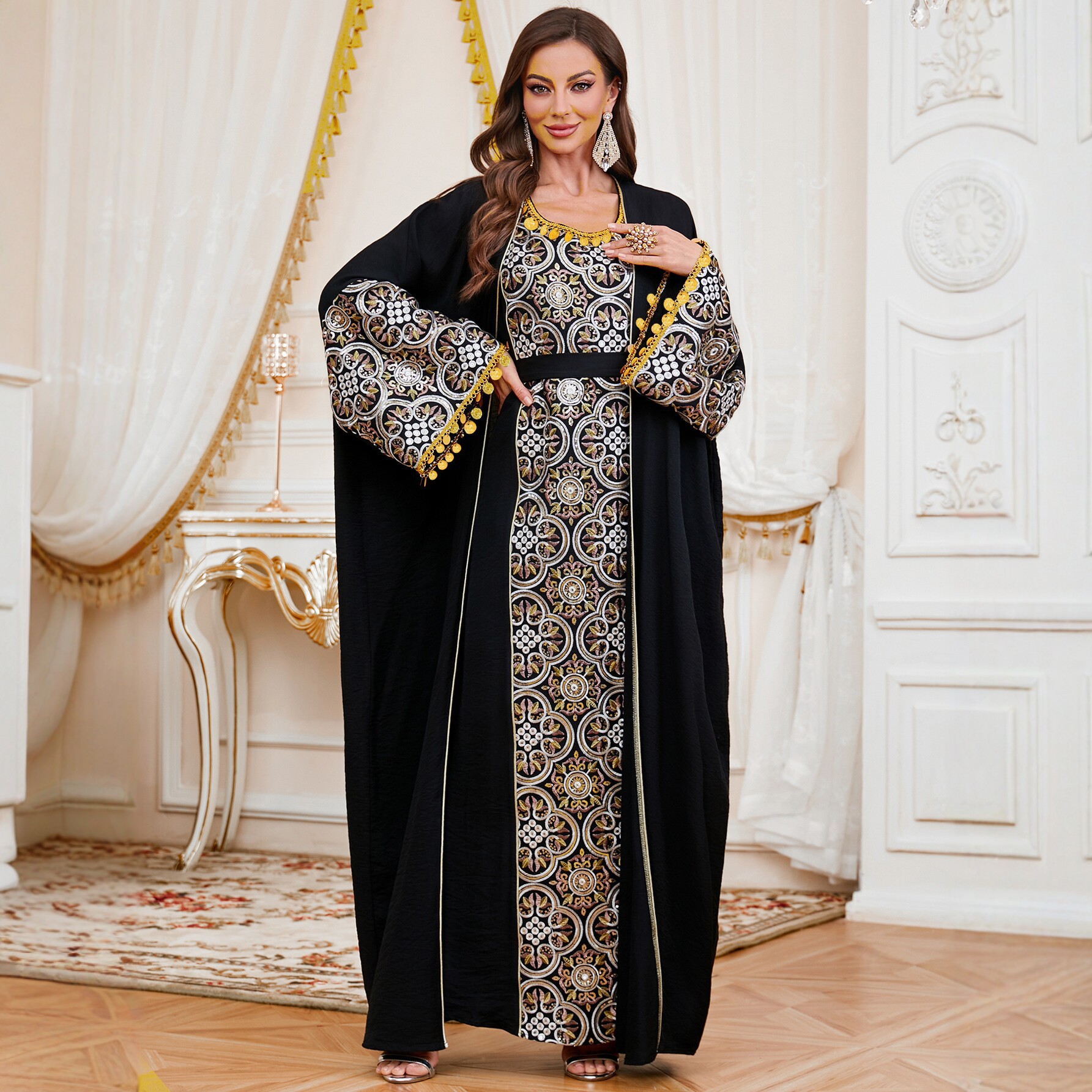 Elegant Muslim Abaya for Women – Embroidery Kebaya recenzja i cena