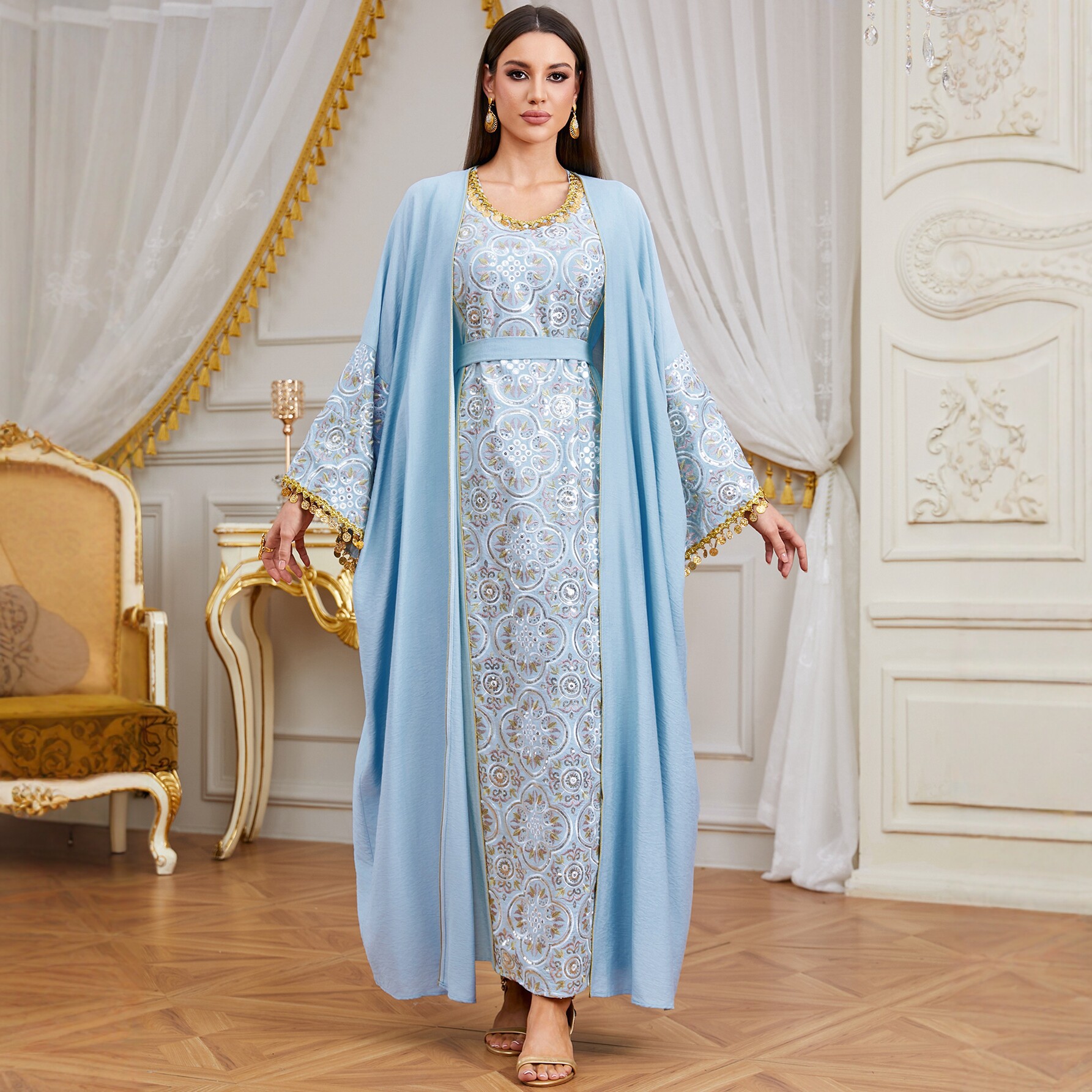 Elegant Muslim Abaya for Women – Embroidery Kebaya recenzja i cena