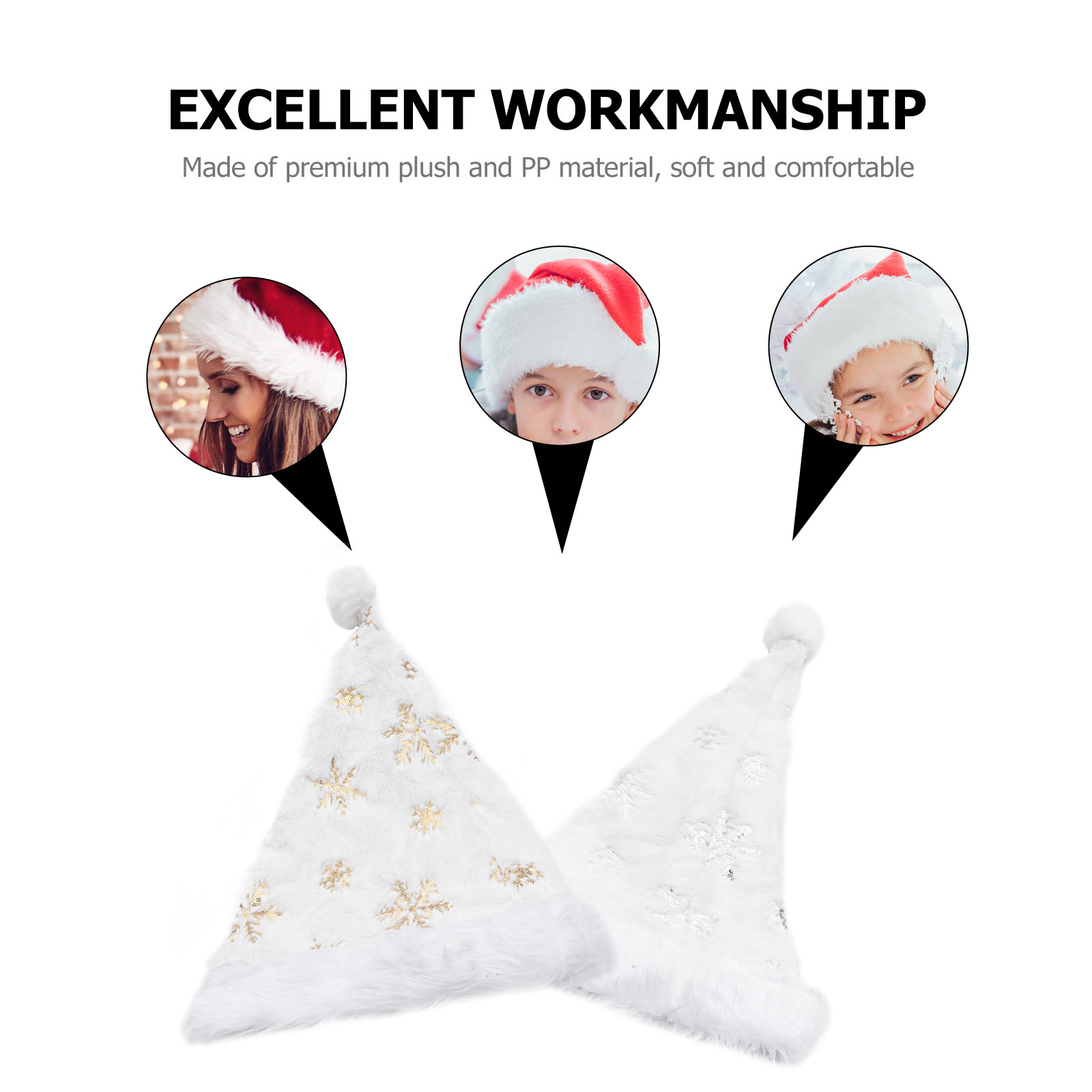 2Pcs Christmas Hat Embroidery  – Embroidery Xmas Decorations recenzja i cena