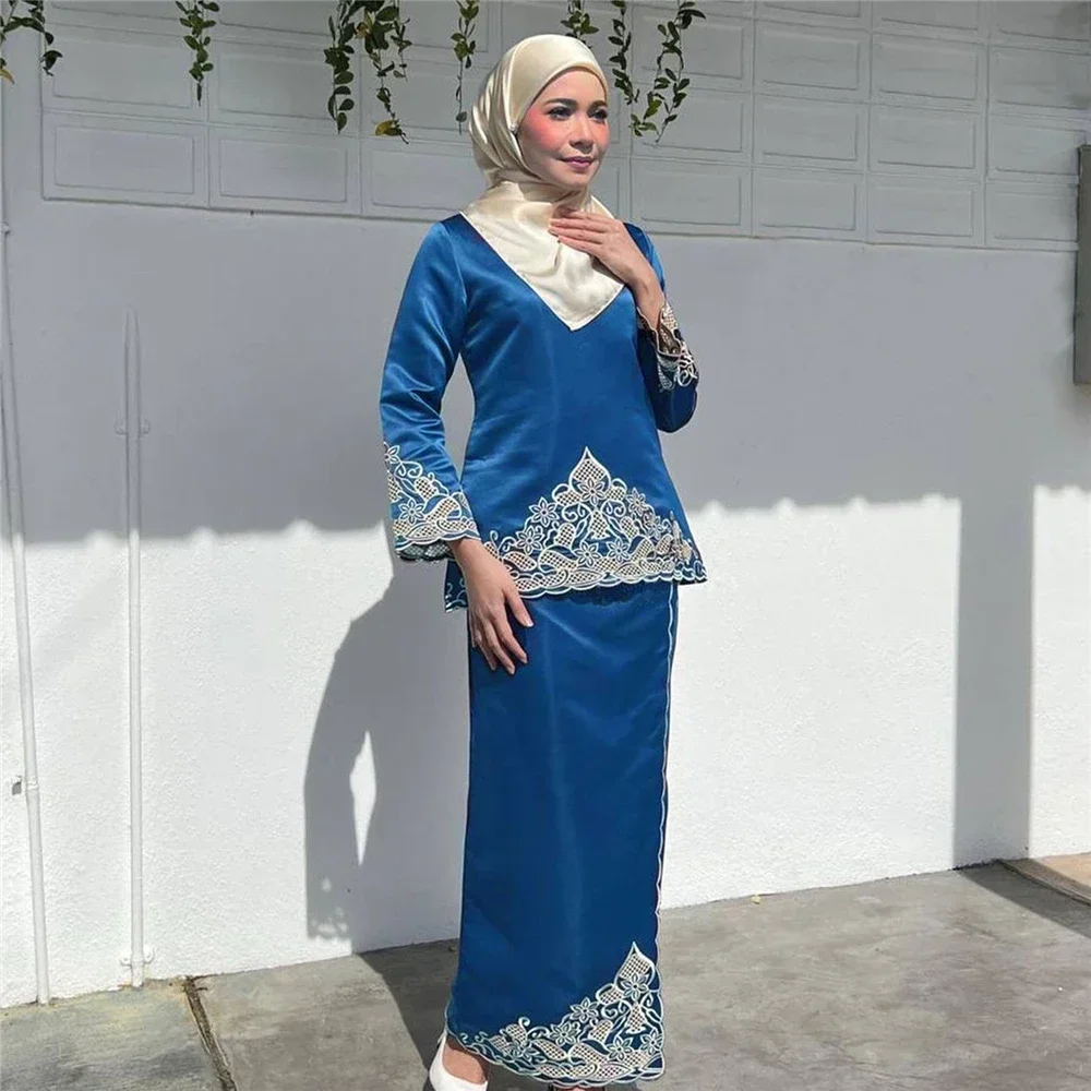 Fashion Women Two Pieces Abaya – Embroidery Baju recenzja i cena
