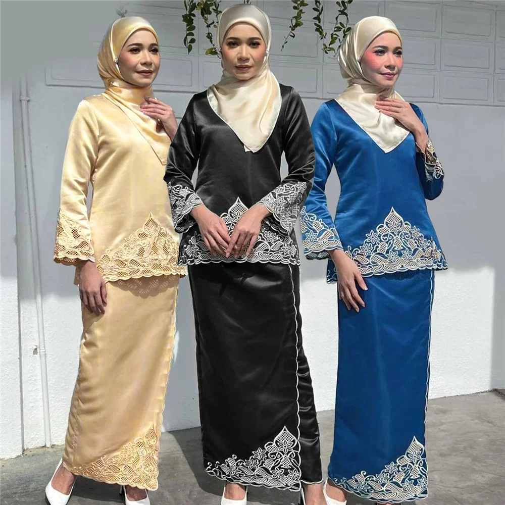 Fashion Women Two Pieces Abaya – Embroidery Baju recenzja i cena