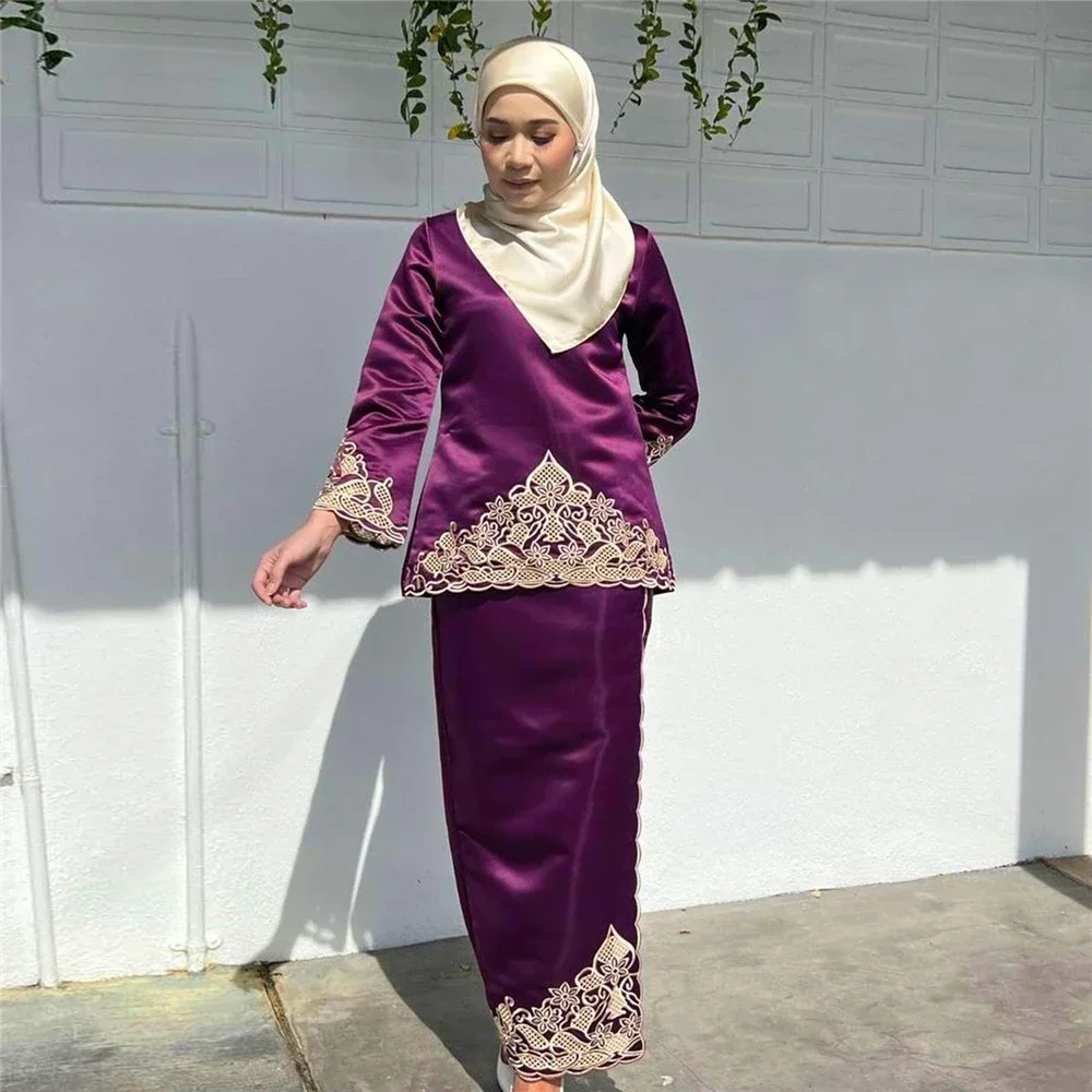Fashion Women Two Pieces Abaya – Embroidery Baju recenzja i cena