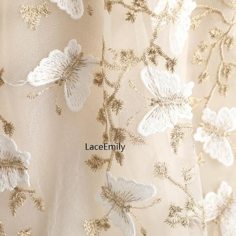 3D Butterfly Lace Fabric Butte – Embroidery Veil recenzja i cena