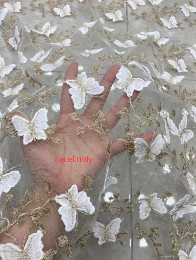 3D Butterfly Lace Fabric Butte – Embroidery Veil recenzja i cena