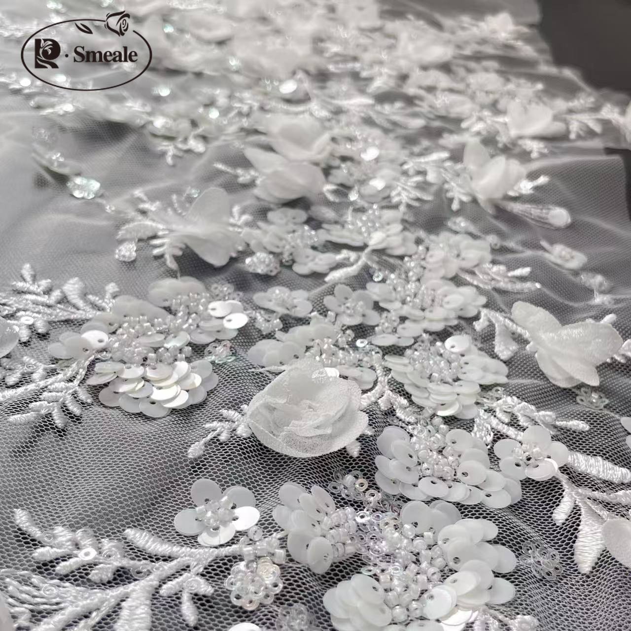 3D Flower Beaded Lace Applique – Embroidery Veil recenzja i cena