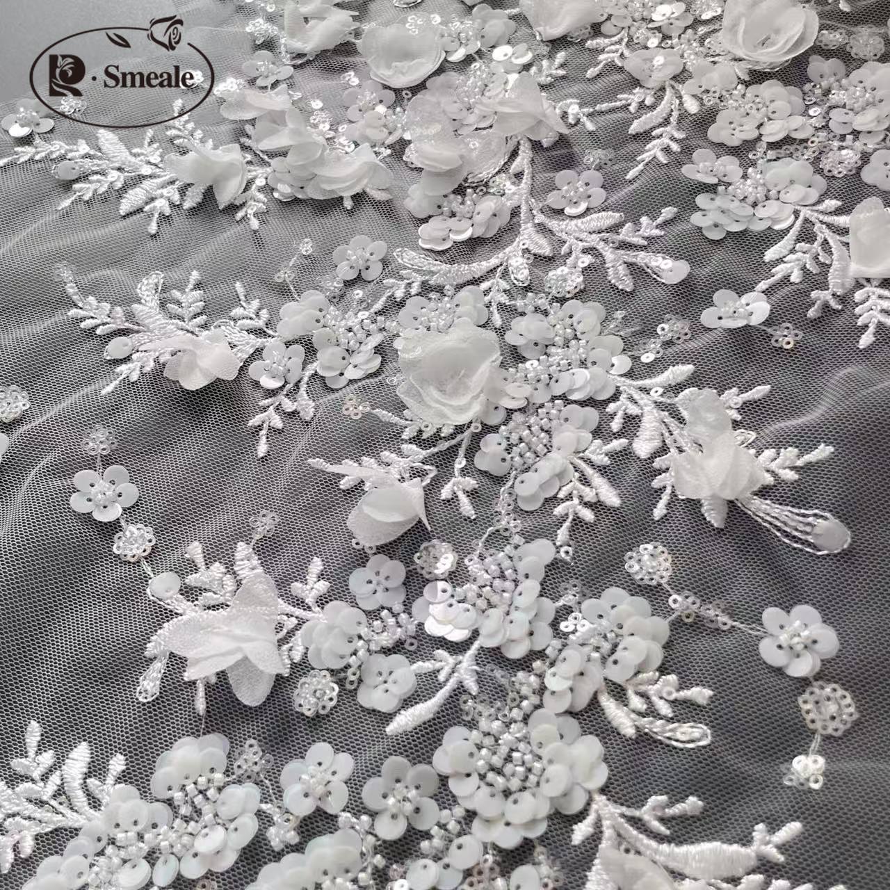 3D Flower Beaded Lace Applique – Embroidery Veil recenzja i cena
