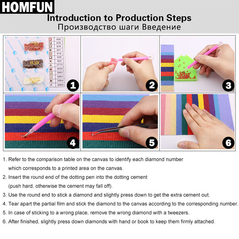 HOMFUN Full Diamond Embroidery – Embroidery Roll Pattern recenzja i cena