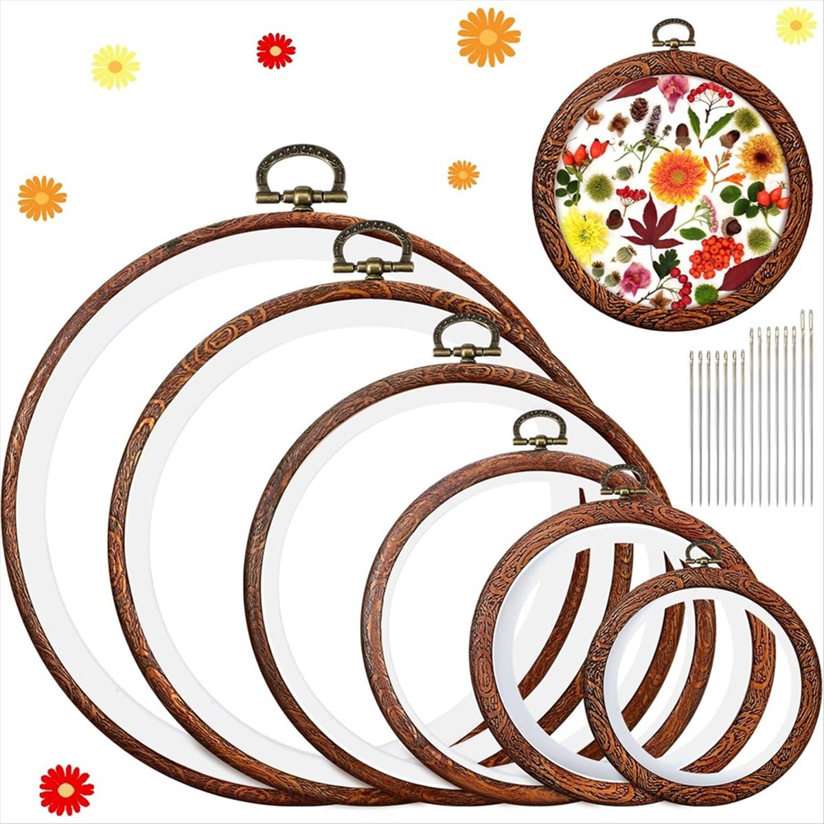 6 Size Imitated Wood Round Emb – Embroidery Ring Sizes recenzja i cena