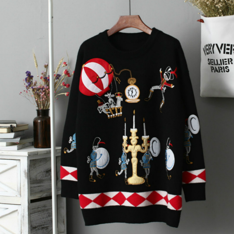 Winter Runway Sweater Women Lu – Embroidery Xmas recenzja i cena